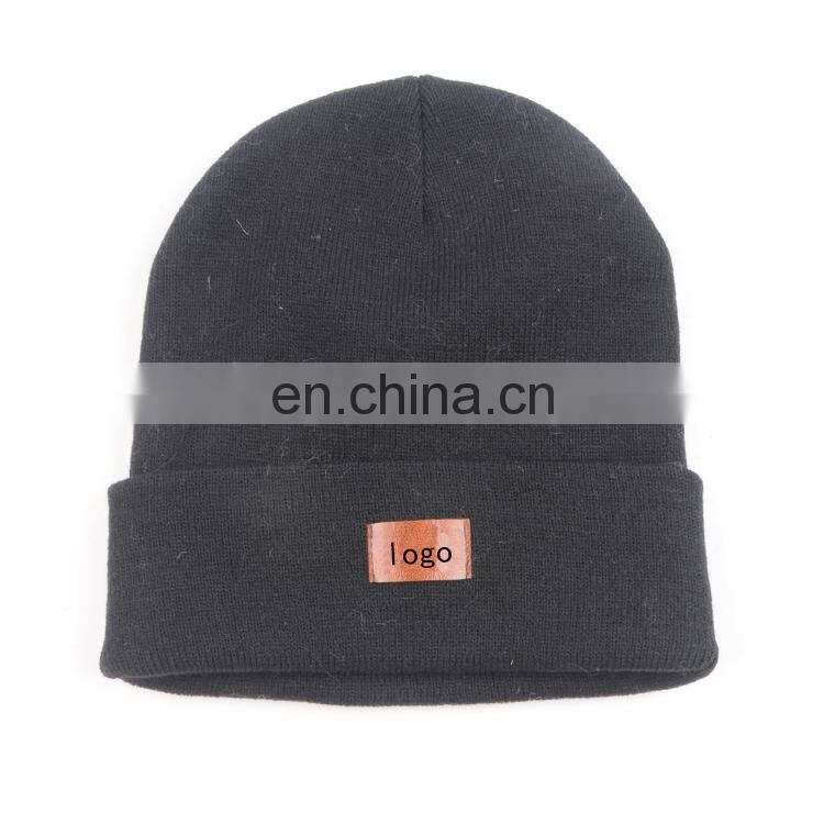 TOROS wholesale custom logo winter knit hat unisex beanie hat women men black beanie hat