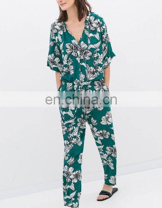 Wholesale Ladies Elegant Long Sleeve Waistband Women Playsuit