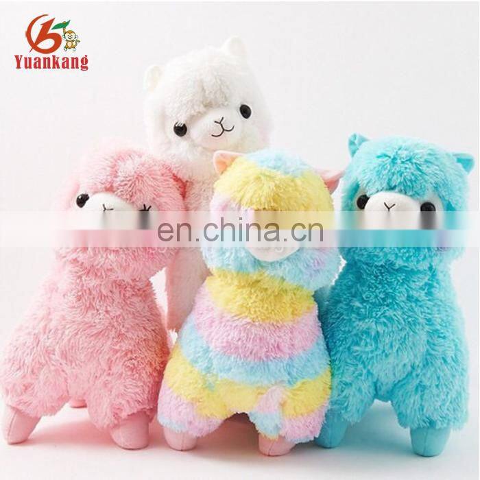 Factory price rainbow alpaca plush stuffed animal toys wholesale peru