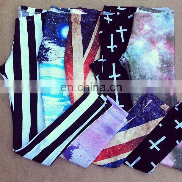 2015 Wholesale Rose Skull Printed Womens Sexy Leggings