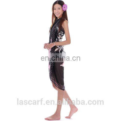 100%polyester silk screen printed beach dress