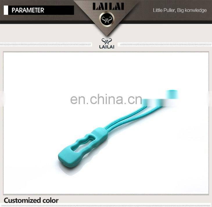 Rubber pvc plastic nylon string Custom zipper slider for zipper