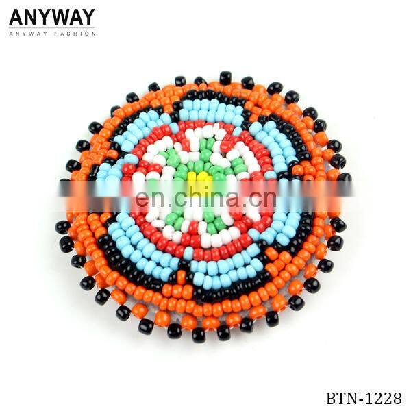 Colorful beads covered button decorative buttons for coat