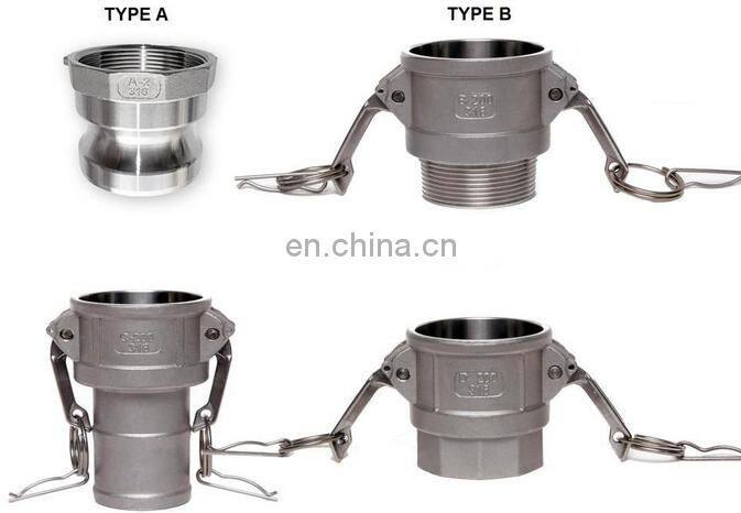 China factory reasonable price Type C stainless steel quick coupling, hose connectors coupling, male female camlock connectors