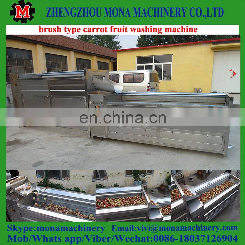 Spray Type Carrot/Lemon/Peach Fruit Washing Machine with roller brushes