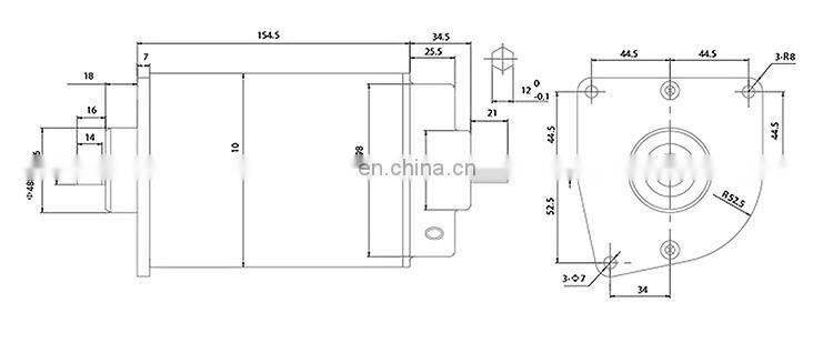 2000 rpm brushed high speed permanent magnet electric dc motor 48v BMM320