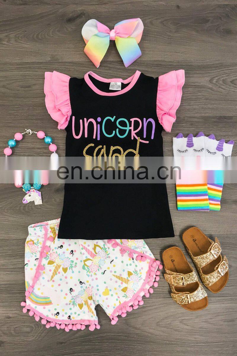 Cheap Summer Boutique Clothes Ruffle Stripe Short Little Kids Girls Clothes