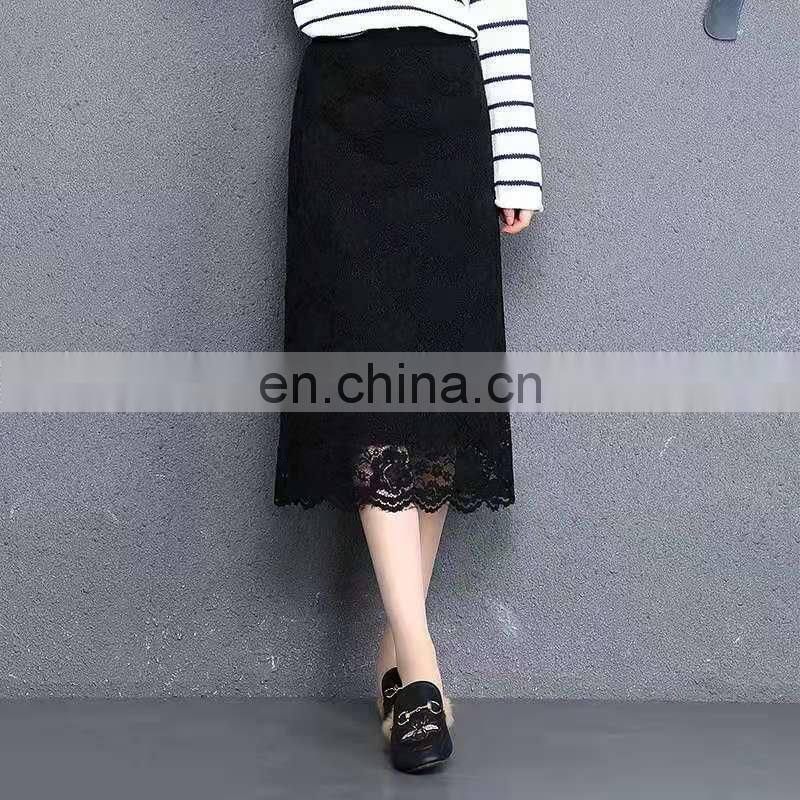 Ladies lace latest pencil A- line skirt for women spring summer 2020