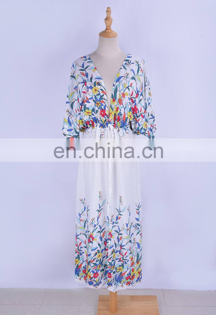 Cotton Beach Cover up 2019 Robe Plage Plus size Long Beach Tunic Swimsuit Cover up Kimono Beach Bathing suit Cover ups Swimwear