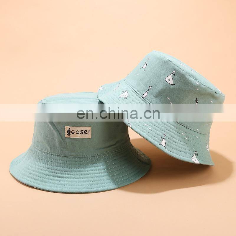 fishing cap Cartoon print hats Women bucket Hat out Cold sunscreen fisherman hats Hip hop casual caps