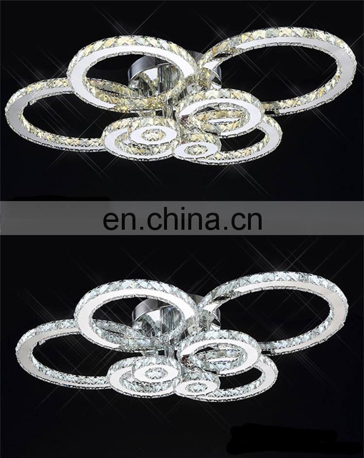 LED ring crystal living room lamp light luxury ceiling lamp simple modern creative luxury lamps