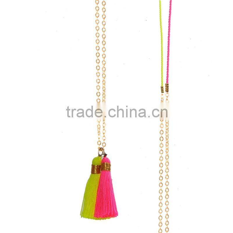 2016 wholesale trendy jewelry tassel lariat necklace for women