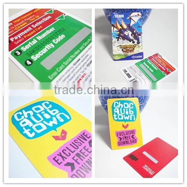 Barcode Printing Paper/PVC Prepaid Scratch Calling Card Low Price