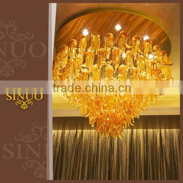 Glass flower pendant chandeliers residential light