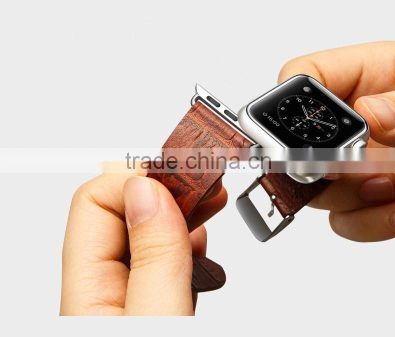 Wholesale Men Luxury Genuine Crocodile Skin Leather Watch Belt Band for Apple IWatch