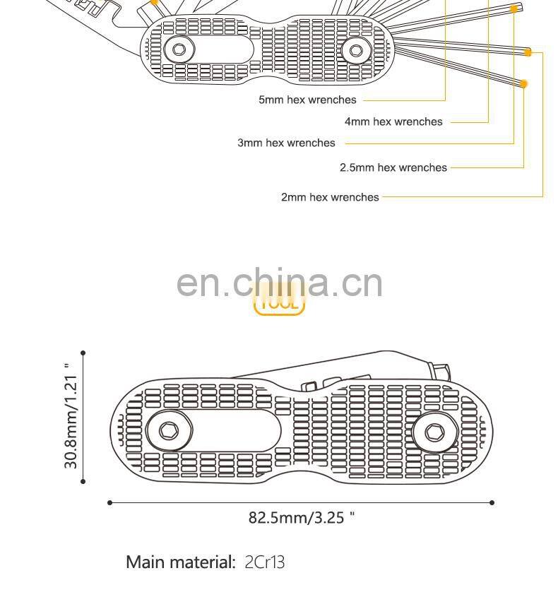 Outdoor cycling tool knife 10-in-one multi-functional easy to carry hexagon socket wrench maintenance chain tuner