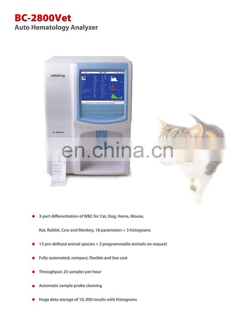 Used Mindray Fully CBC Vet Auto Hematology Blood Analyzer BC-2800/Mindray veterinary Blood analyzer machine