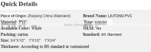 Plastic PVC Fittings -Female and Male Adapter