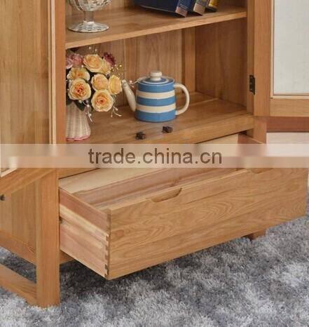 Y-1544 French Style Furniture Bookcase Wooden Filling Cabinets with Glass Doors