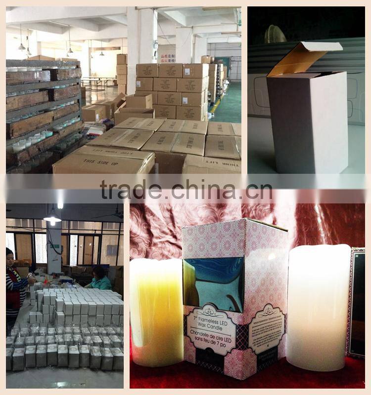 Flickering multi-colored LED wax pillar Candle