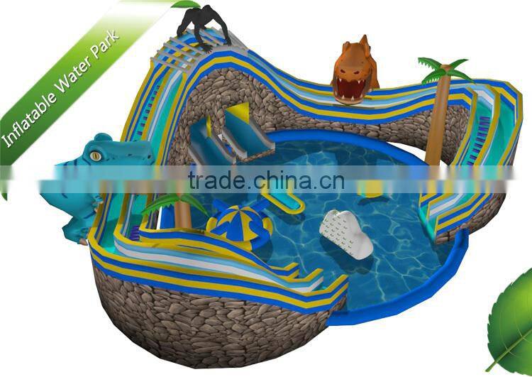 New Point 0.6 mm -0.9 mm PVC dinosaur Inflatable Water Park
