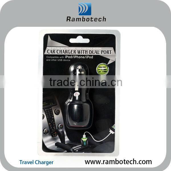 Dual USB port car 12v mobile phone battery charger