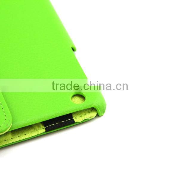 Flip IPAD case with magent and pocket designs,offer sleep awaken function