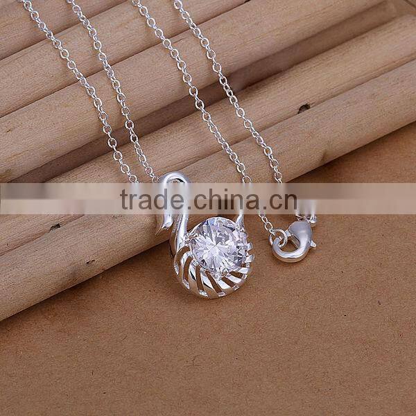 Delicate swan shape diamond necklace pendant LKNSPCP259