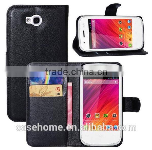 Lichi Pattern PU Leather Flip Cover for French Wiko IGGY Phone Case