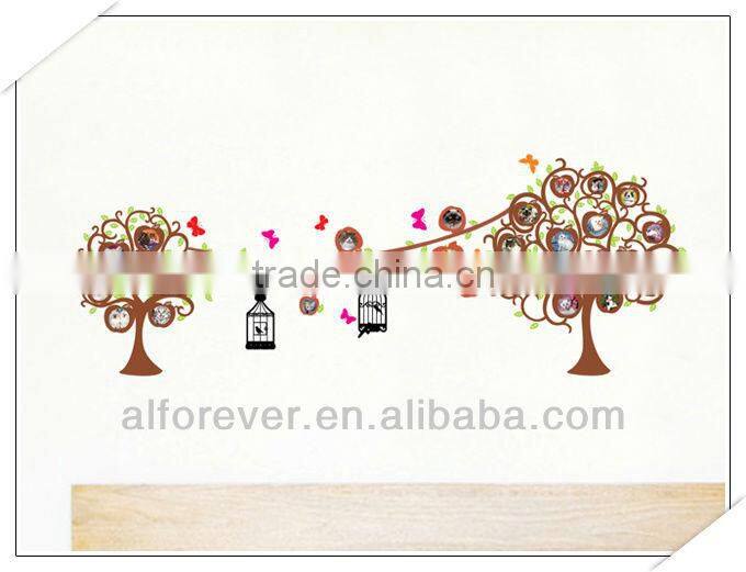 Circle Shape photo trees wall sticker for wall units,60*90cm