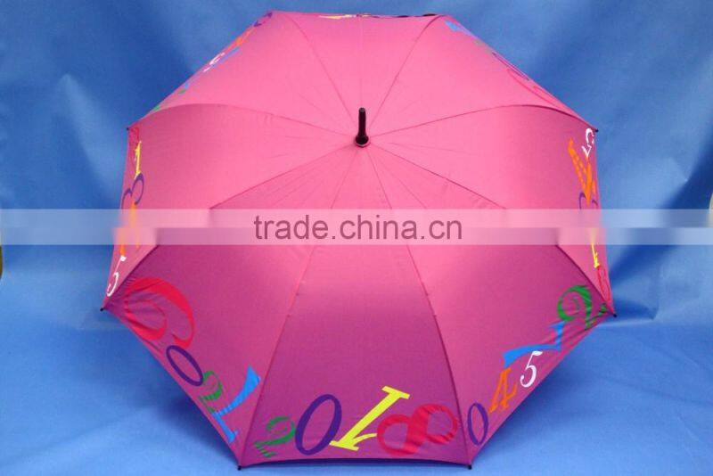 23inch high quality advertising colorful heat transfer printing long umbrella