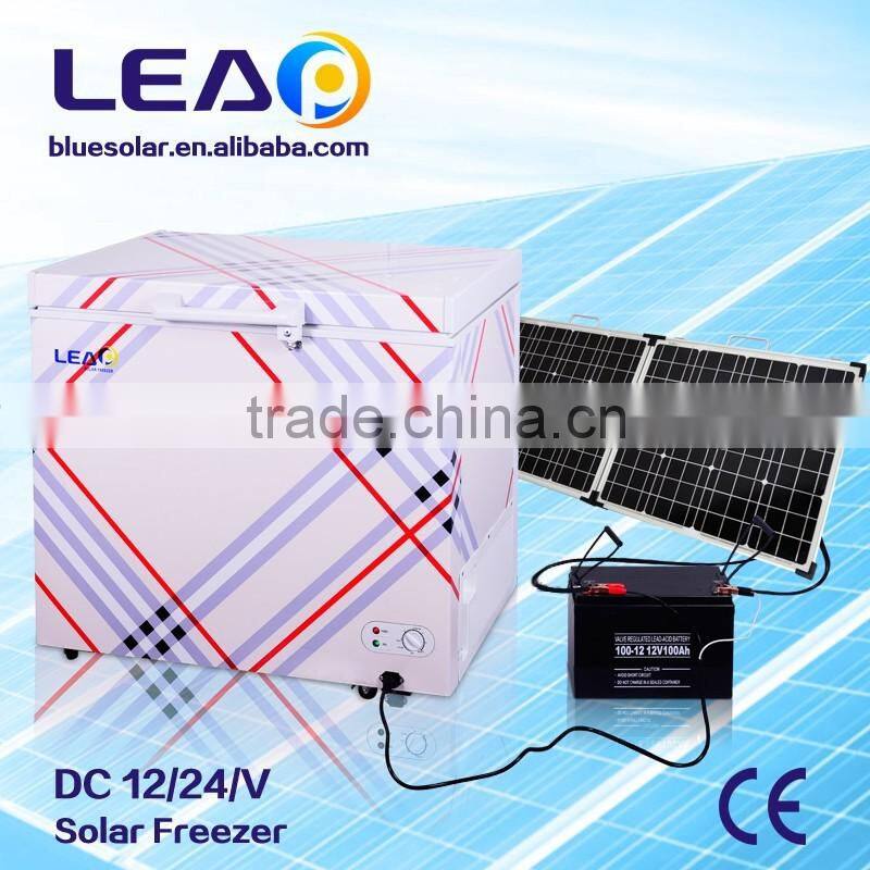DC 12/24V or AC 220V Solar Panel Charge Solar Freezer 160L for Home Use