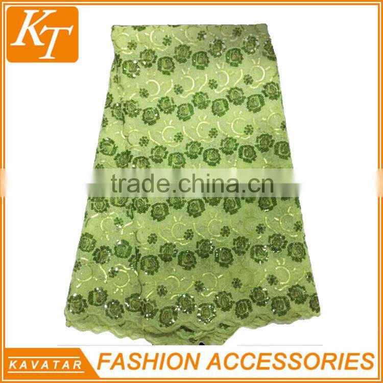 Kavatar Brand Unique cheap green guipure lace fabric
