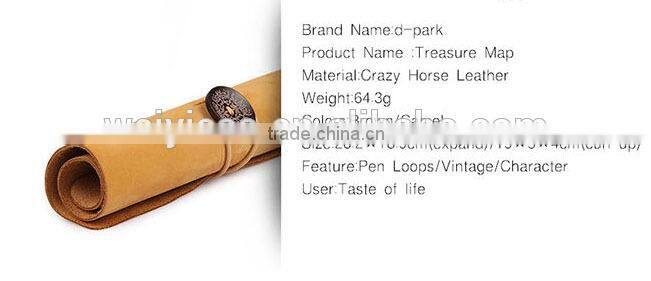 genuine leather rolling cosmetic pouch lipstick holder with closure