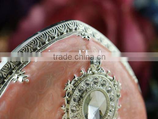 luxury handmade custom heart shaped sliver plating European style lead tin zinc alloy metal jewelry box accessories gift box