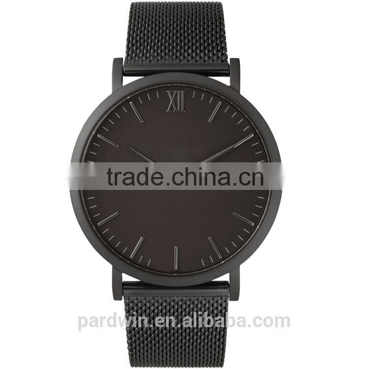 Polished gold plated 316L stainless steel material crystal sapphire 5ATM water resistant unisex watch