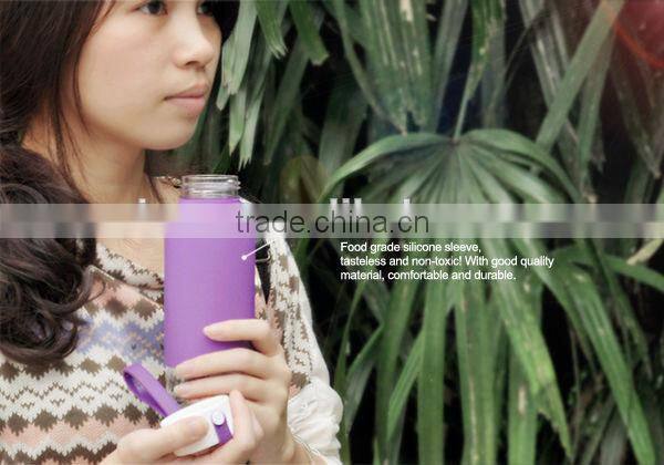400ml HOT Plastic Sport Water Bottle With Silicone Sleeve