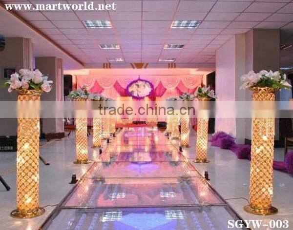Wedding crystal pillars with LED RGB light for wedding decorations,wedding aisle pillars,wedding pillars for sale(MWS-002)