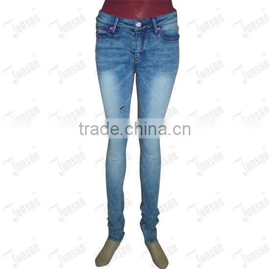 Lady's jeans JS-10915# bleach blue