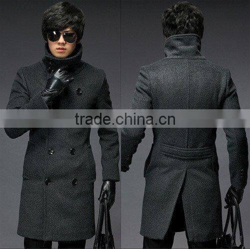 Men's Long winter coat made with wool