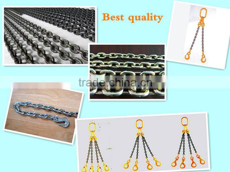 US type / EN818 / DIN766 steel link chain heavy duty tow chain