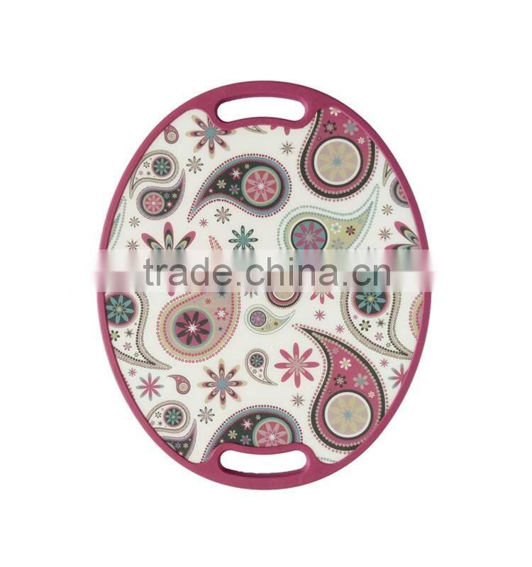 2016 hot selling printing oblong cutting board plastic