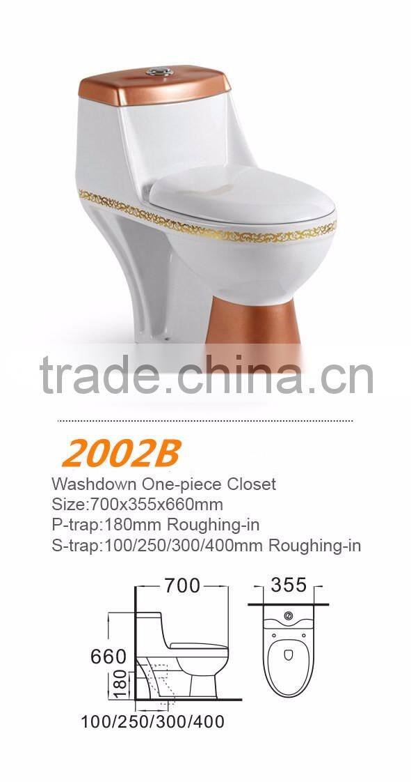 Hot selling ceramic sanitary ware washdown one piece bathroom toilet