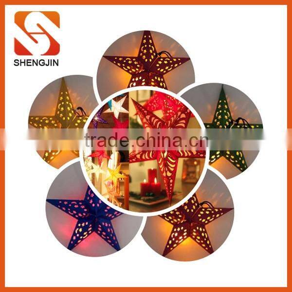 SJ-L6106 Christmas Party decorations led red paper star