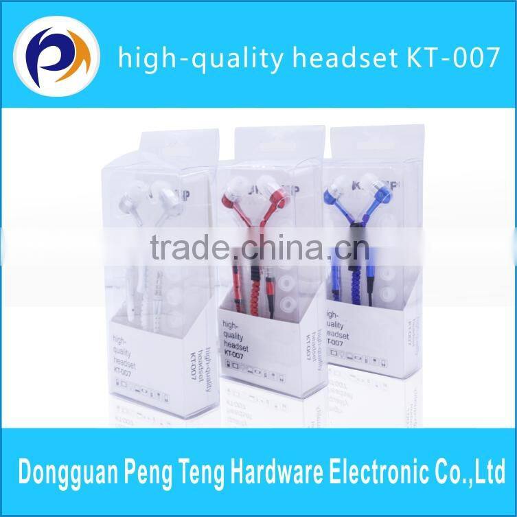 fashion design earphone zipper with mic