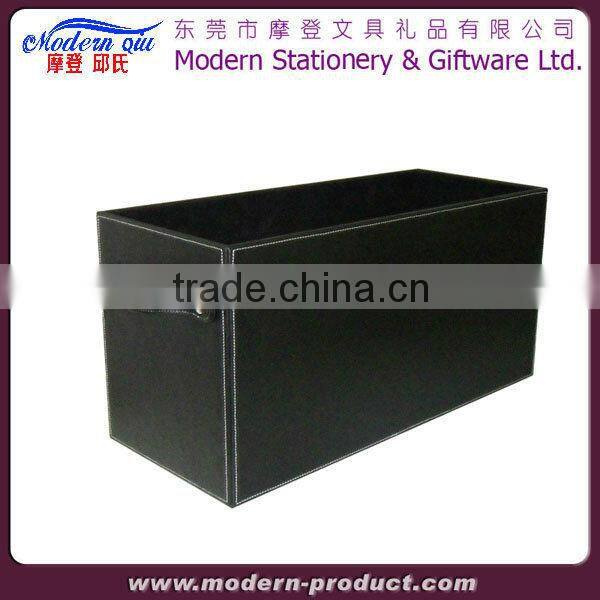 Household leather storage basket