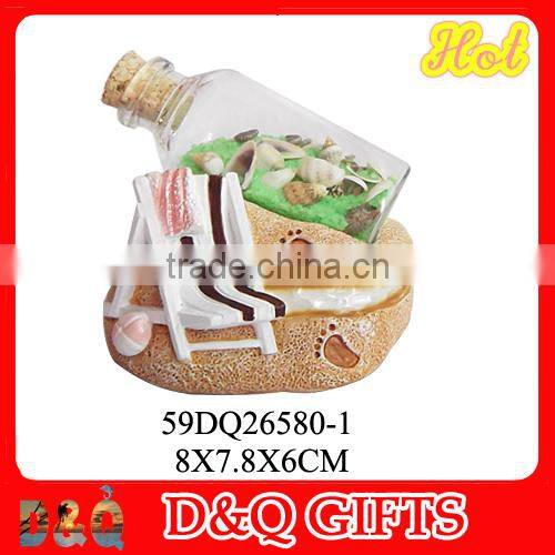 New design poly resin seagull sand bottle