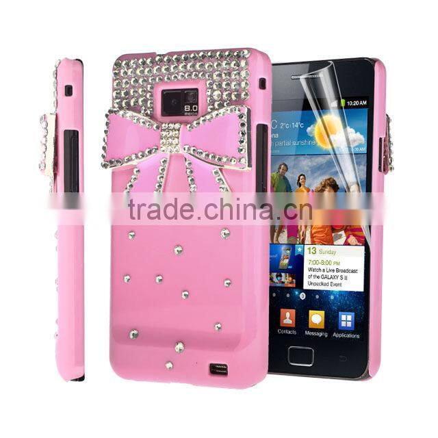 Set Screen Protector And Case For Samsung Galaxy S2 I9100 , Hard Plastic Factory Wholesale Popular 3D Mobile Phone Cover