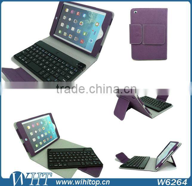 Hot Selling Detachable Ultra Thin Wireless Bluetooth Keyboard Leather Case For iPad Mini, For iPad Mini Case With Keyboard