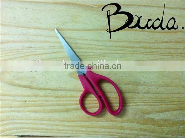 5" Good quality colourful soft handle student scissors BD-S1643